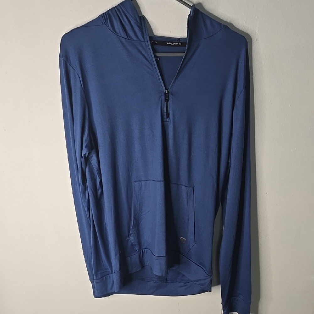 Layer 8 Men's Zip-Up Blue Sweater